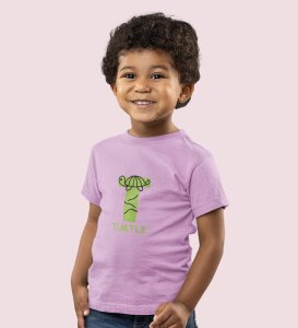 Talking Turtle, Boys Round Neck Printed Blended Cotton Tshirt (Purple)