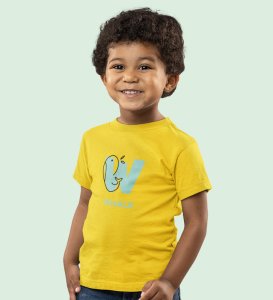 Whale, Boys Printed Crew Neck Tshirt (Yellow)
Printed Cotton Tshirt  for Boys
