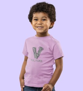 Vulture, Boys Round Neck Printed Blended Cotton Tshirt (Purple)