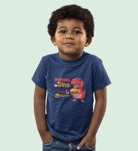 Foodie Dino, Boys Cotton Text Print T-Shirt 
