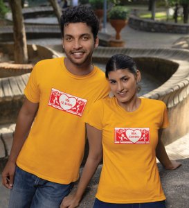 Mr Aladdin/Mrs Jasmine Printed Couple (Yellow) T-shirts