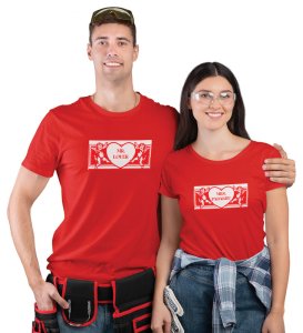 Mr Lover/Mrs Padhaku Printed Couple (Red) T-shirts