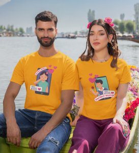 We Are A Perfect Match Couple Print (Yellow) T-shirts