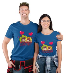 His Darling/Hers Honey Printed Couple (blue) T-shirts